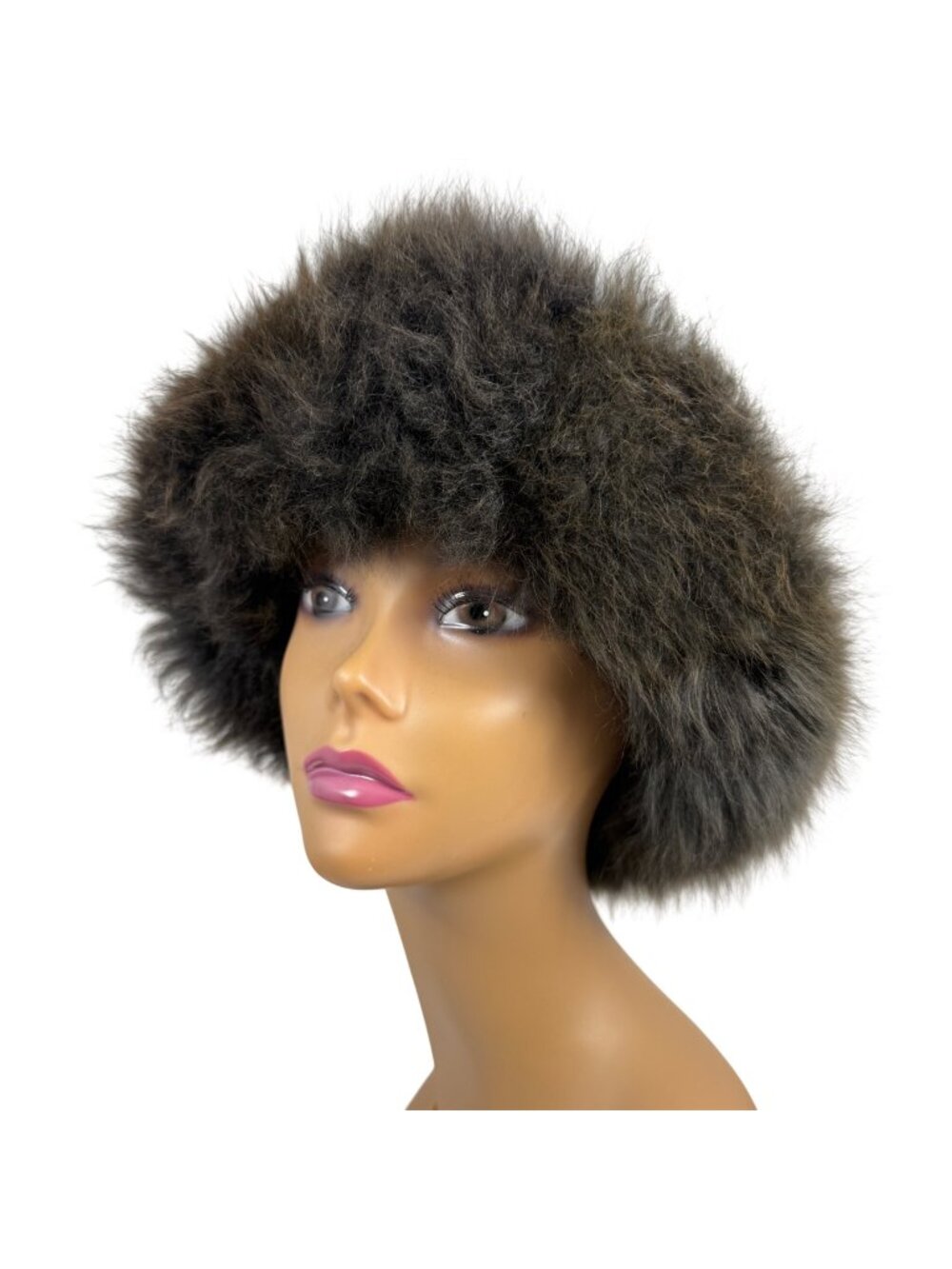 Vintage Brown Faux? Fur Hat w/ Soft Inner Lining For Winter Wear